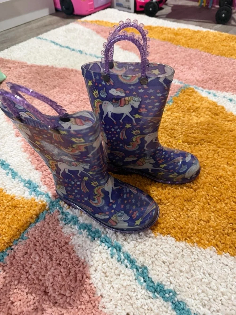 Kids Purple Unicorn Rain Boots - Brand Unknown